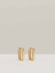 Reiss | Geometric Hoop Earrings in Gold Tone