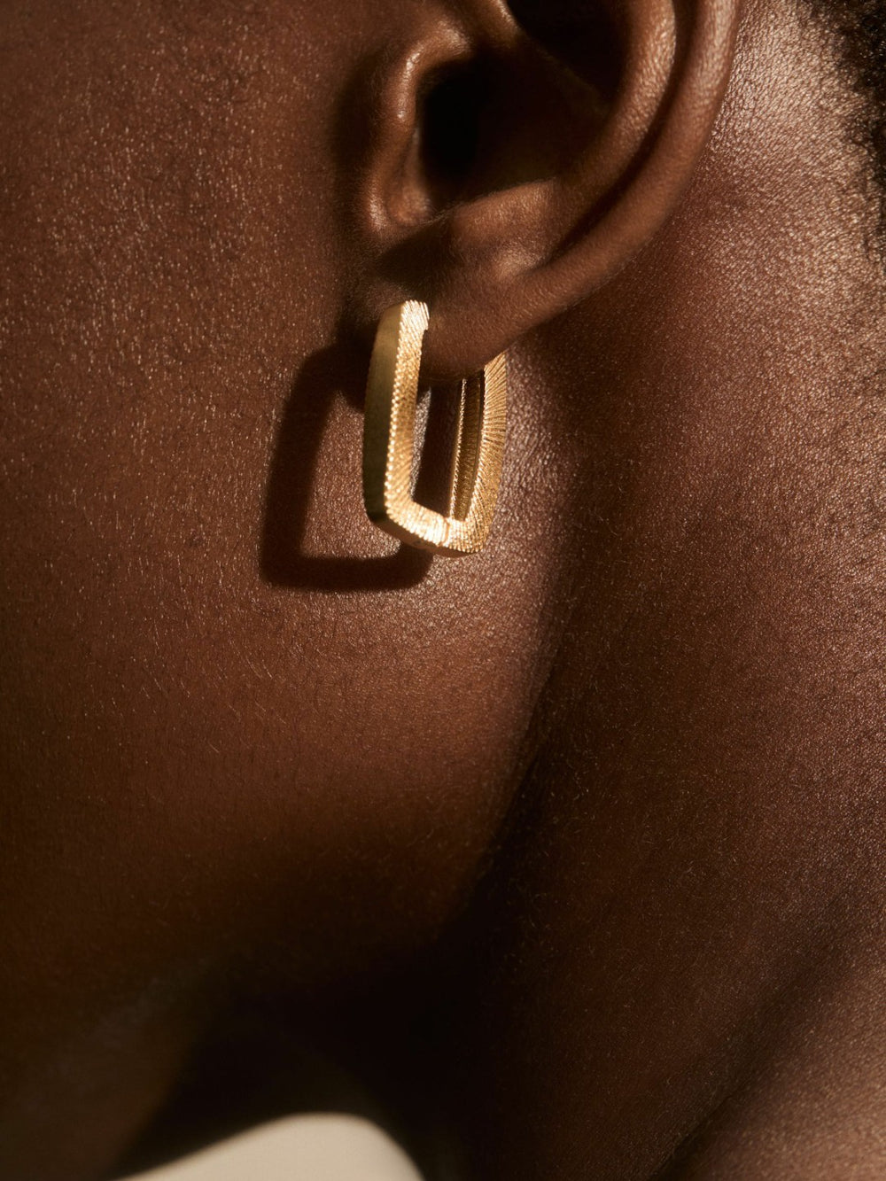 Reiss | Geometric Hoop Earrings in Gold Tone