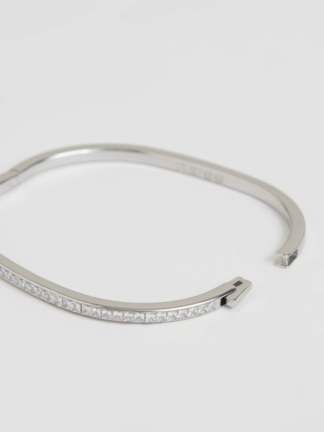 Reiss | Hinged Crystal Cuff in Silver
