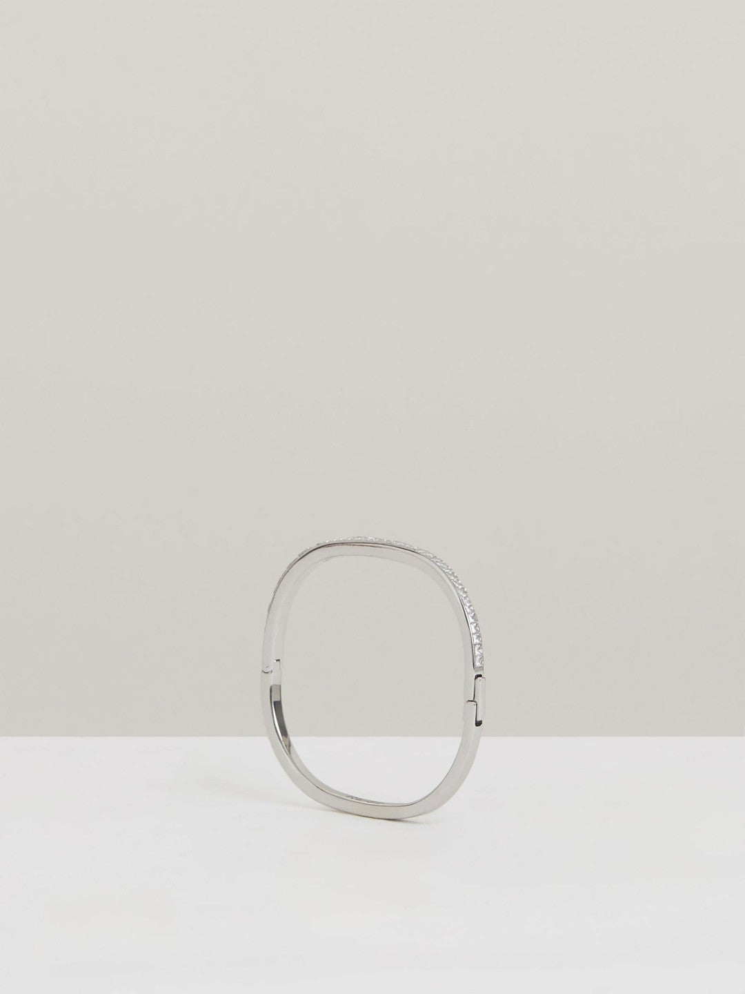 Reiss | Hinged Crystal Cuff in Silver