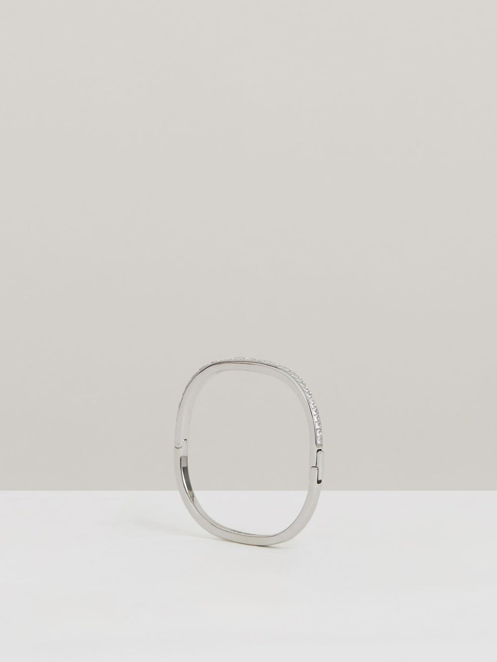 Reiss | Hinged Crystal Cuff in Silver