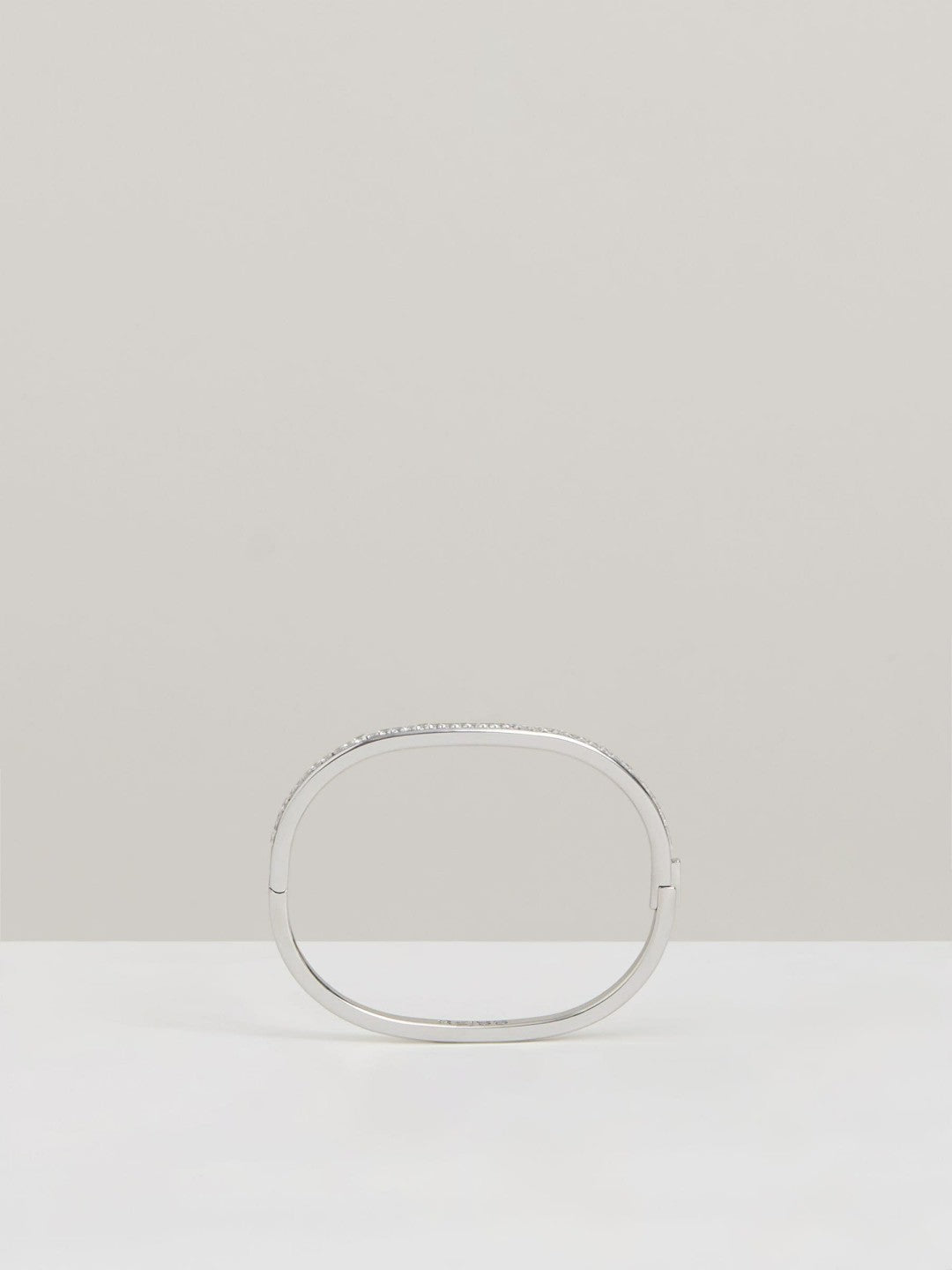 Reiss | Hinged Crystal Cuff in Silver