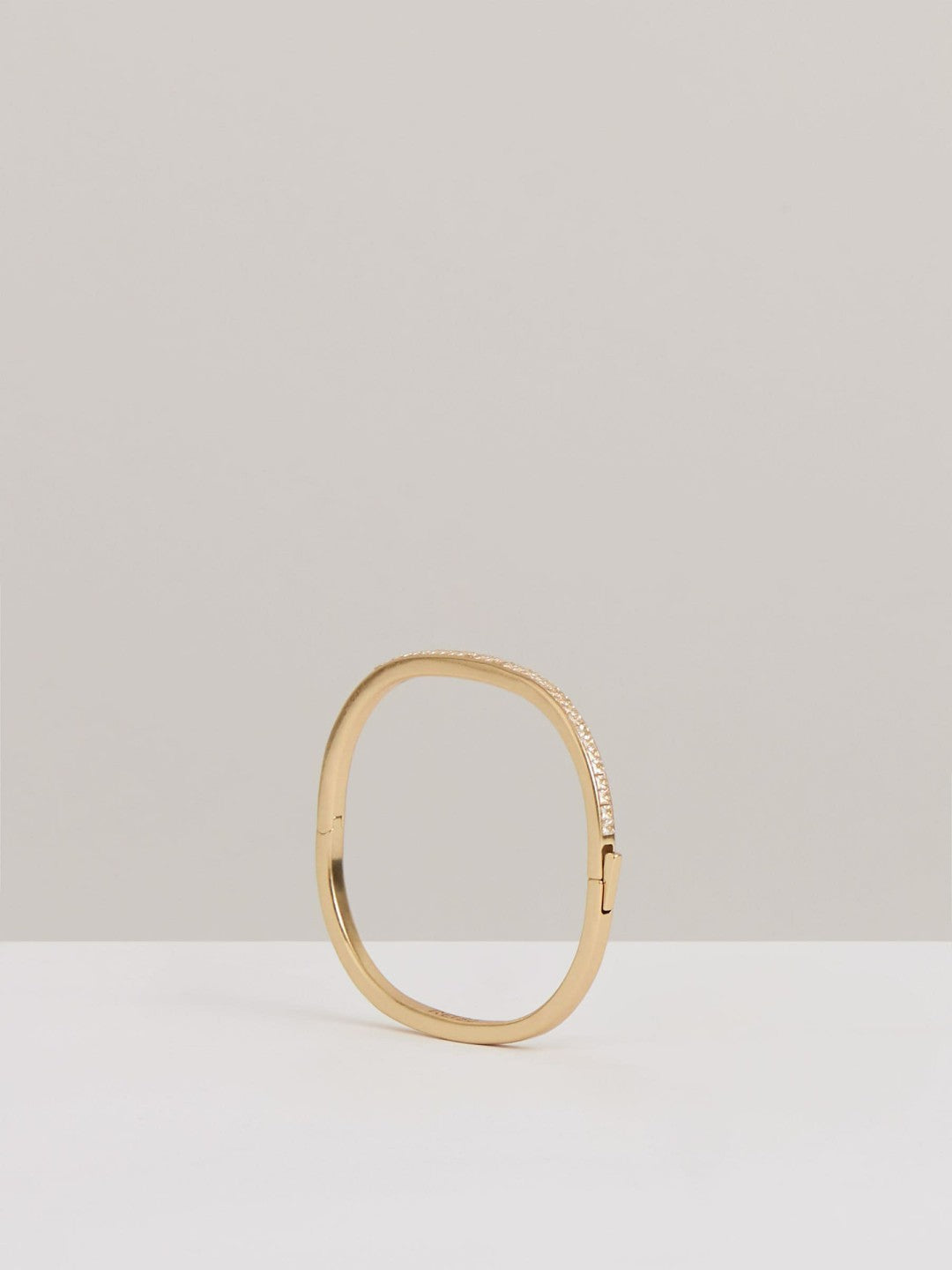 Reiss | Hinged Crystal Cuff in Gold