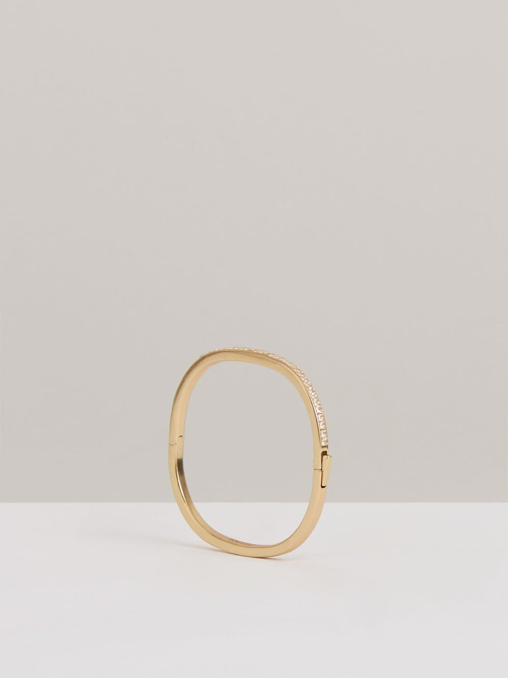 Reiss | Hinged Crystal Cuff in Gold