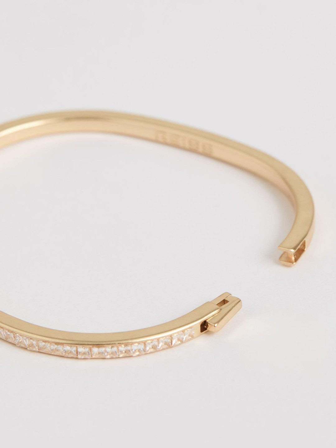 Reiss | Hinged Crystal Cuff in Gold