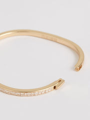 Reiss | Hinged Crystal Cuff in Gold