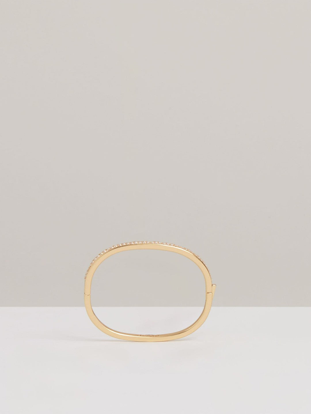 Reiss | Hinged Crystal Cuff in Gold