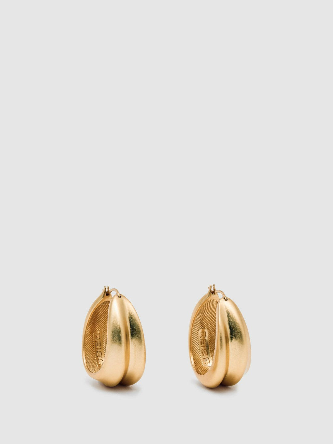 Reiss | Sculptural Hoop Earrings in Gold Tone