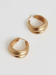 Reiss | Sculptural Hoop Earrings in Gold Tone