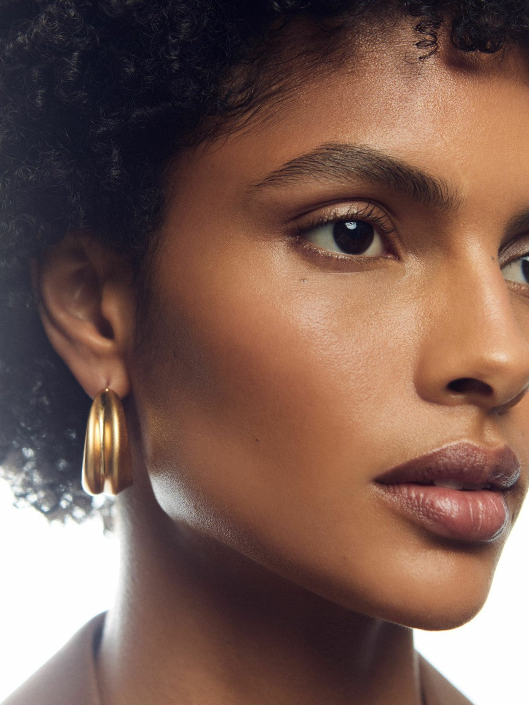 Reiss | Sculptural Hoop Earrings in Gold Tone