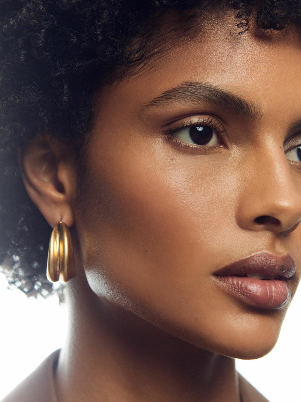 Reiss | Sculptural Hoop Earrings in Gold Tone