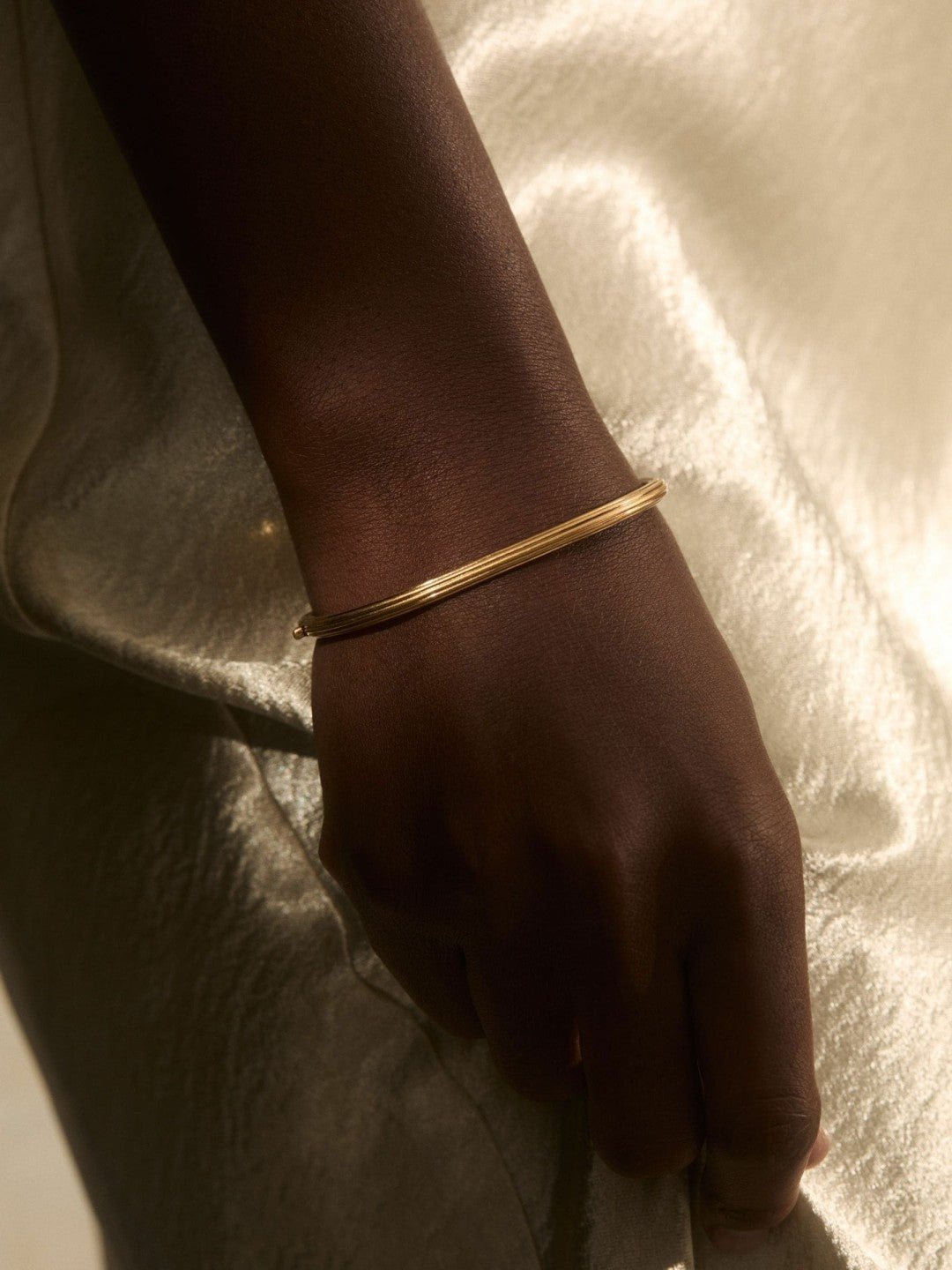 Reiss | Contour Hinged Cuff in Gold Tone