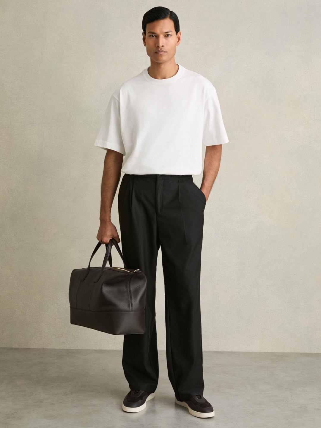 Reiss | Cotton Garment-Dyed Oversized T-Shirt in White