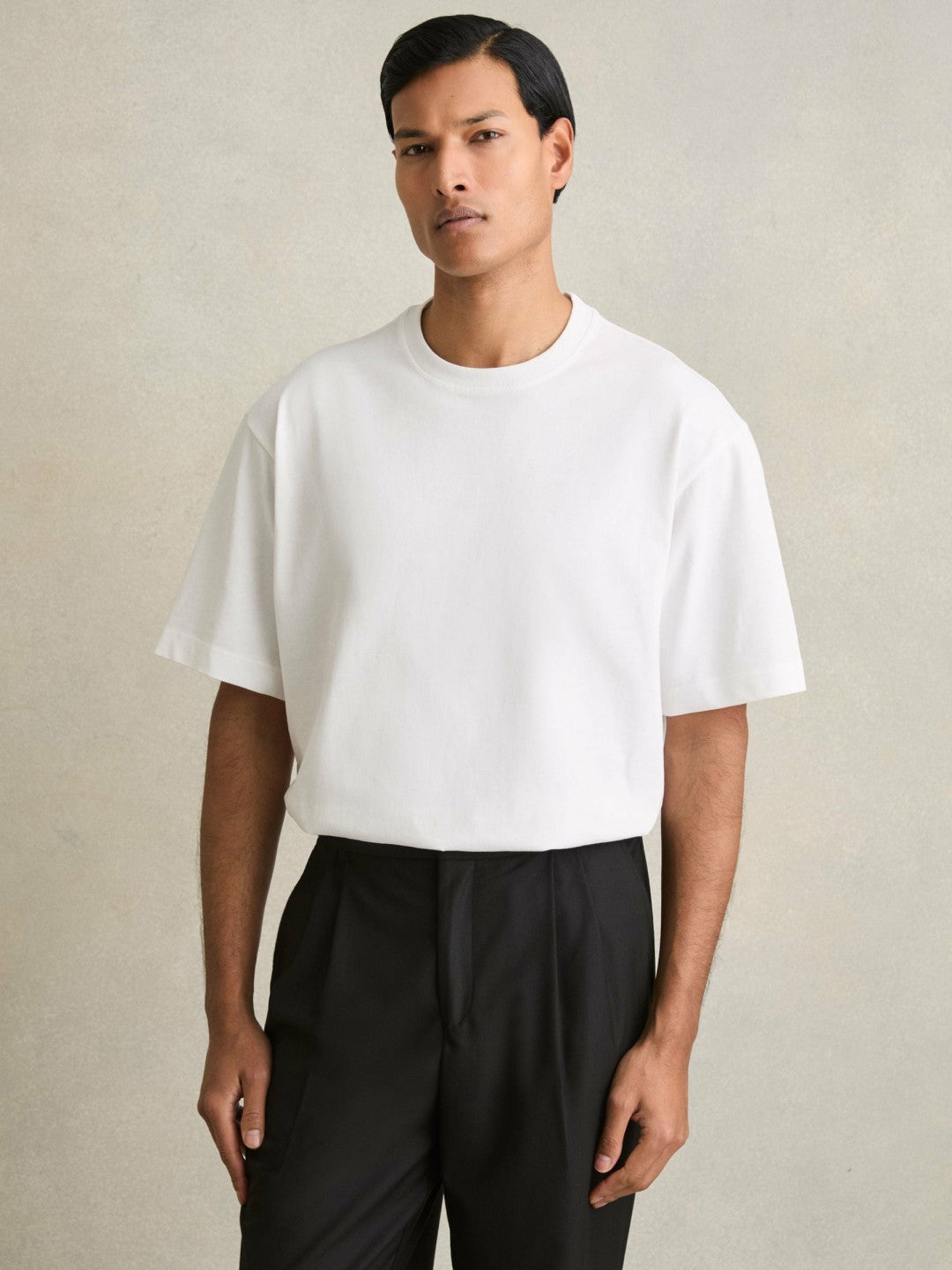 Reiss | Cotton Garment-Dyed Oversized T-Shirt in White