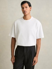 Reiss | Cotton Garment-Dyed Oversized T-Shirt in White