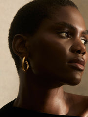 Reiss | Wave Hoop Earrings in Gold Tone