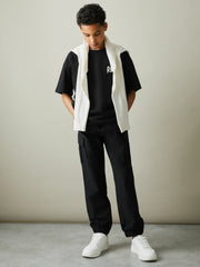 Reiss | 3-9 yrs Technical Drawstring Trousers in Black