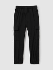 Reiss | 3-9 yrs Technical Drawstring Trousers in Black