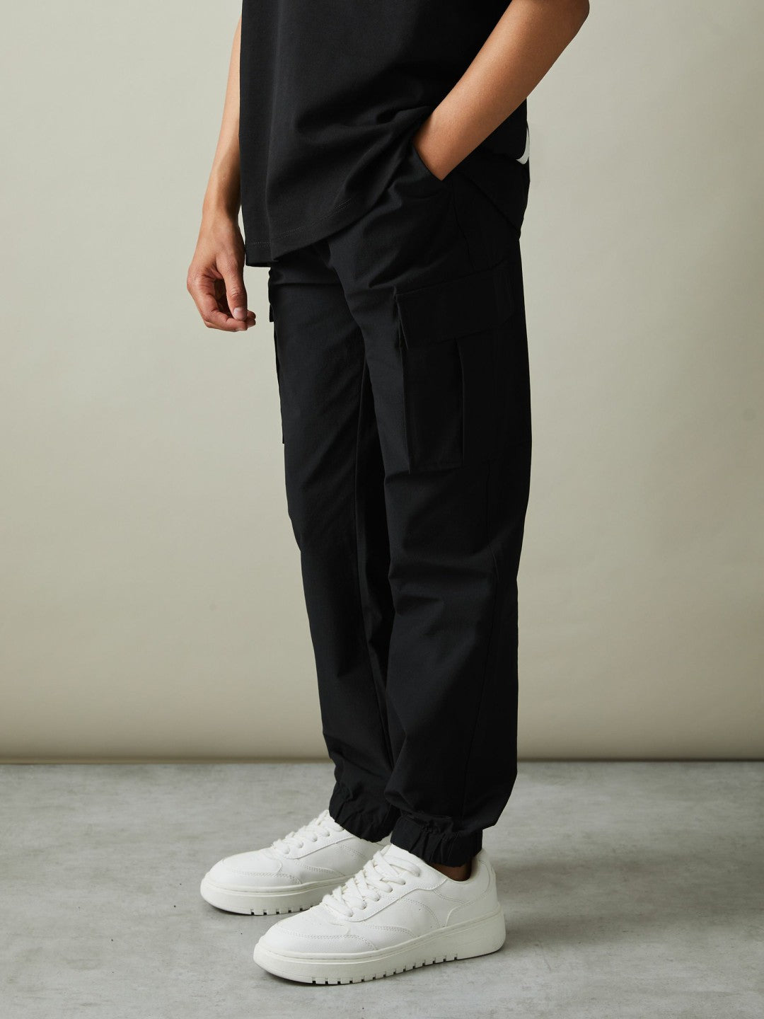 Reiss | 3-9 yrs Technical Drawstring Trousers in Black