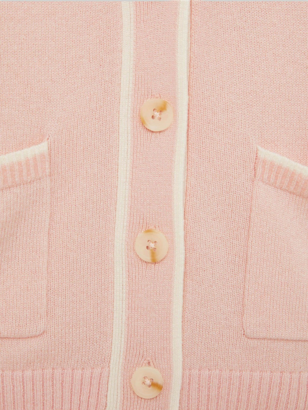 Reiss | 9-13 yrs Wool-Blend Tipped Cardigan in Pink