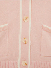 Reiss | 9-13 yrs Wool-Blend Tipped Cardigan in Pink