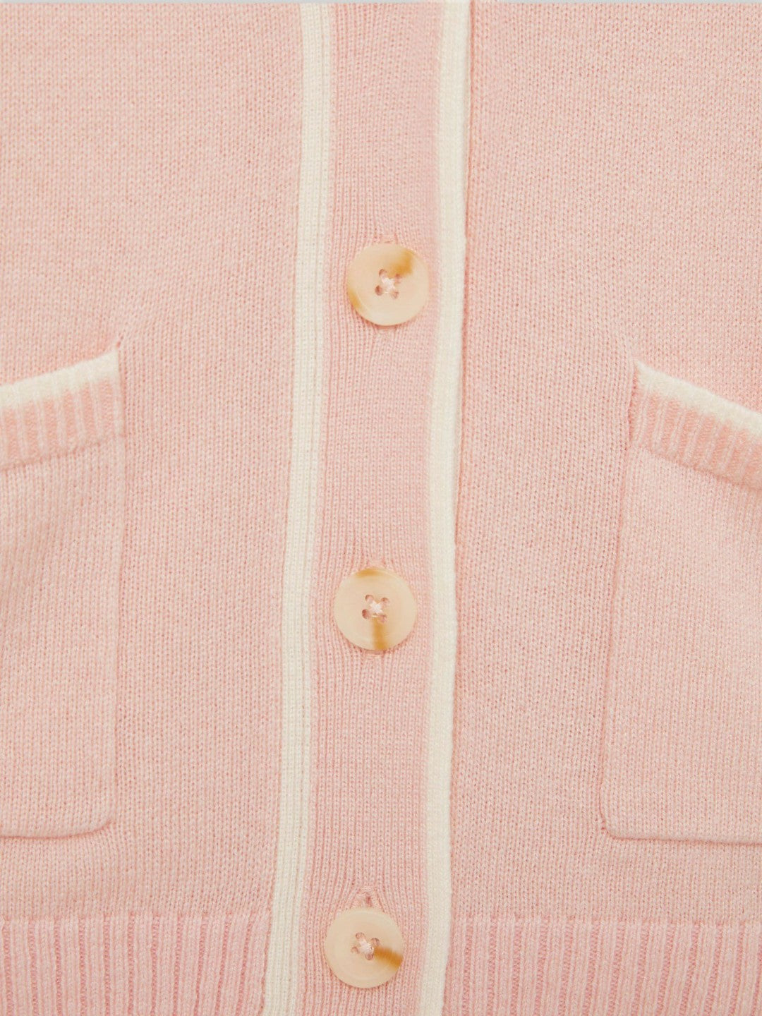 Reiss | 4-9 yrs Wool-Blend Stripe-Detail Cardigan With Cashmere in Pink
