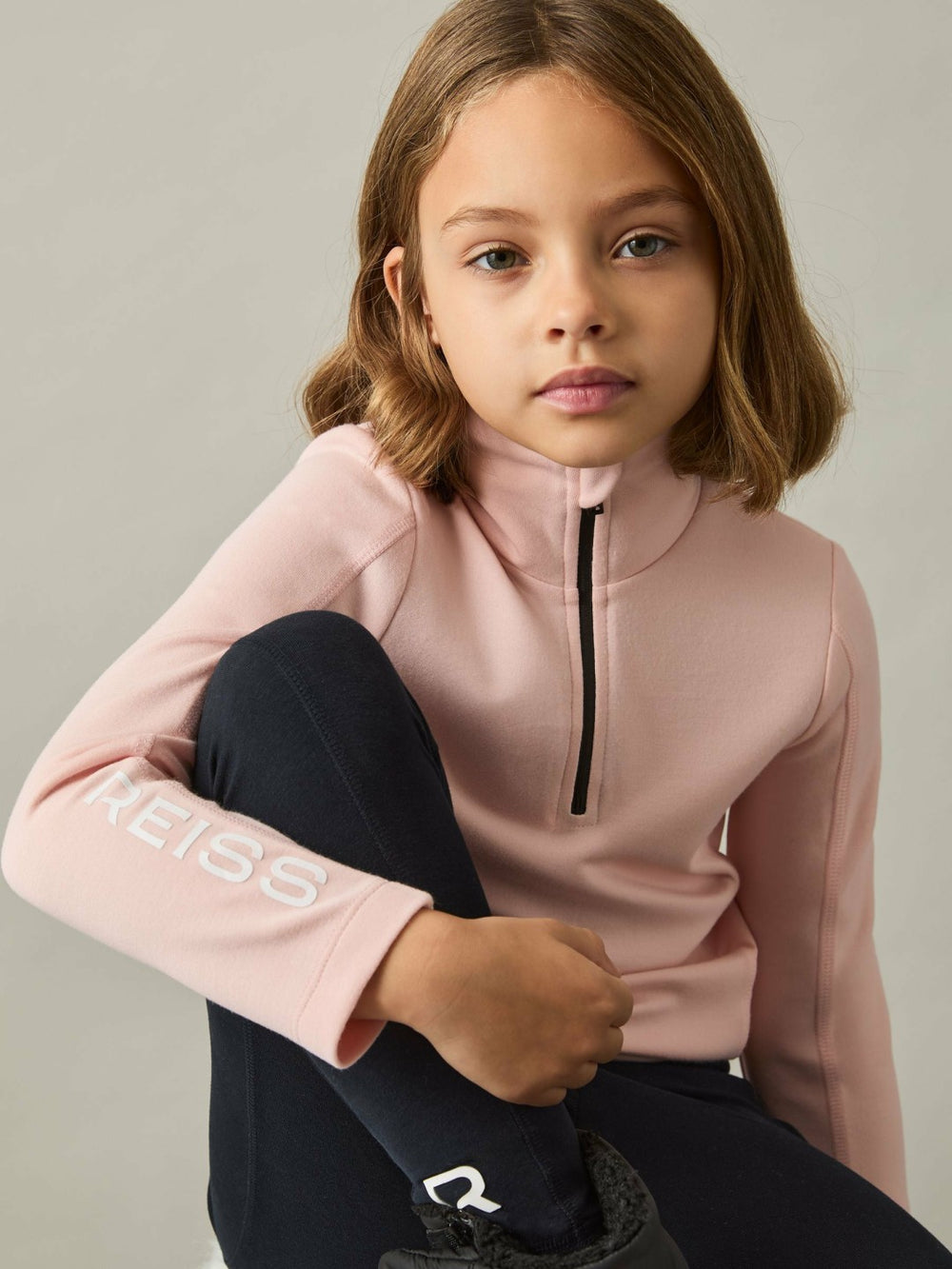 Reiss | 9-13 yrs Funnel-Neck Base-Layer Top in Pink