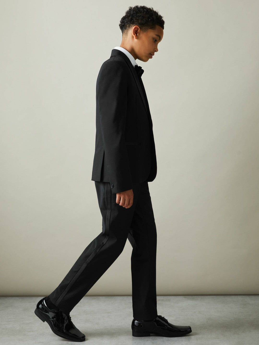 Reiss | 3-9 yrs Wool-Blend Tuxedo-Stripe Trousers in Black