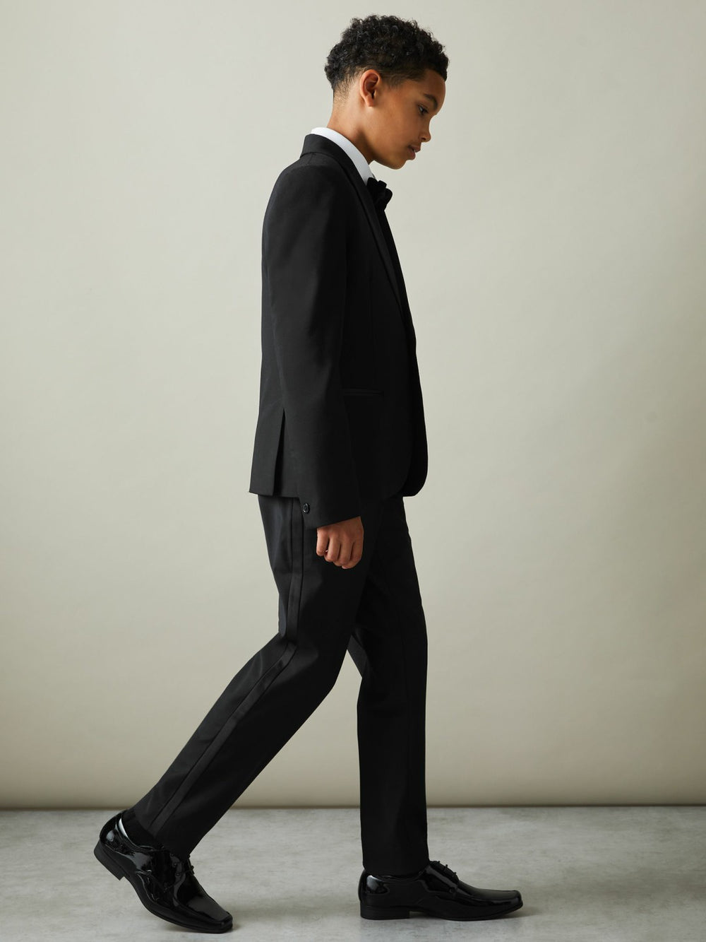 Reiss | 3-9 yrs Wool-Blend Tuxedo-Stripe Trousers in Black