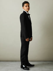 Reiss | 9-13 yrs Tuxedo Satin Single Breasted Blazer in Black