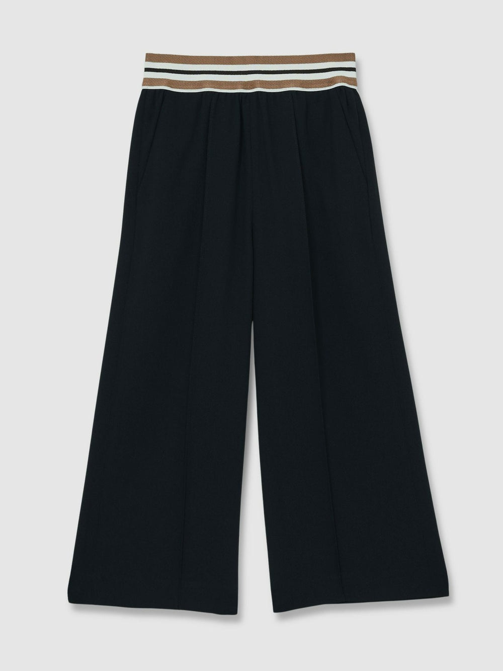 Reiss | 4-9 yrs Stripe-Waistband Wide-Leg Trousers in Navy