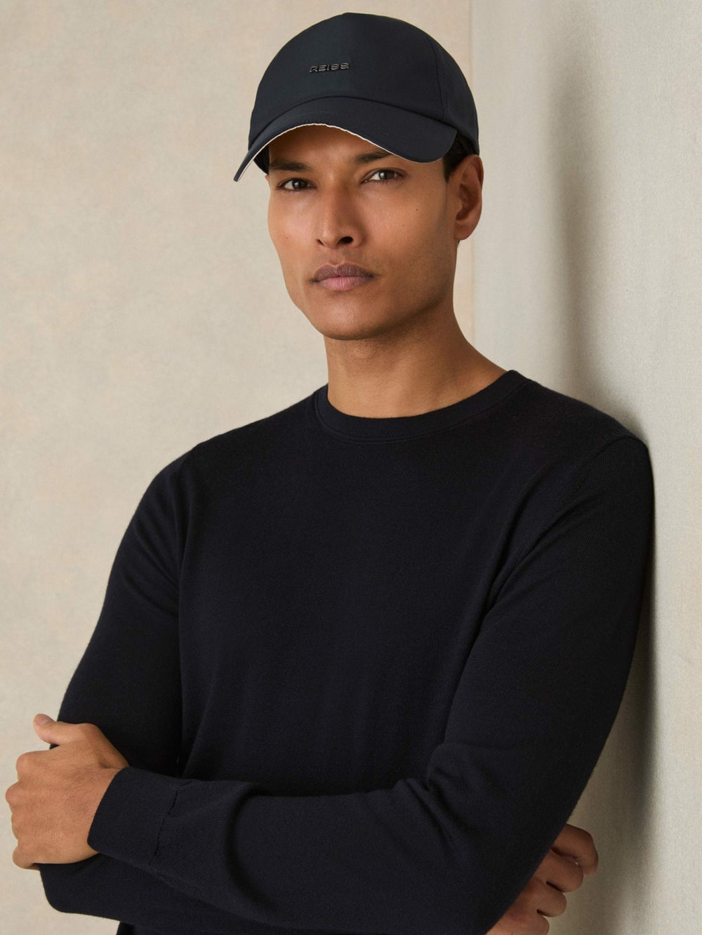 Reiss | Logo Lettering Baseball Cap in Navy