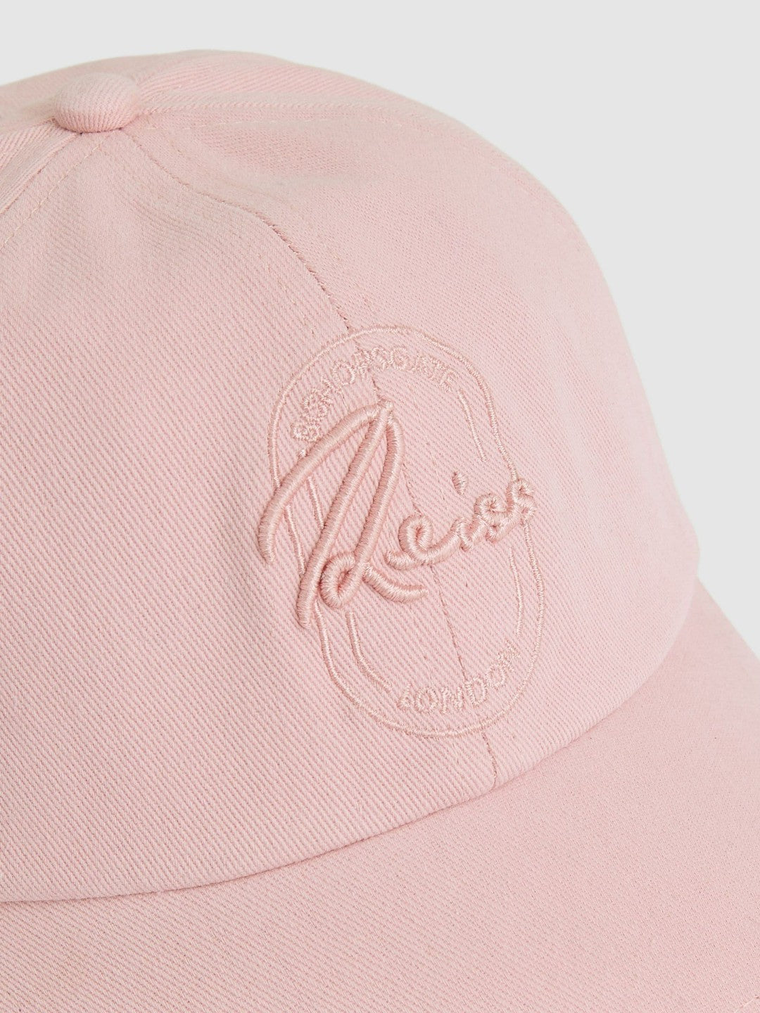 Reiss | Cotton Logo-Embroidered Baseball Cap in Washed Pink