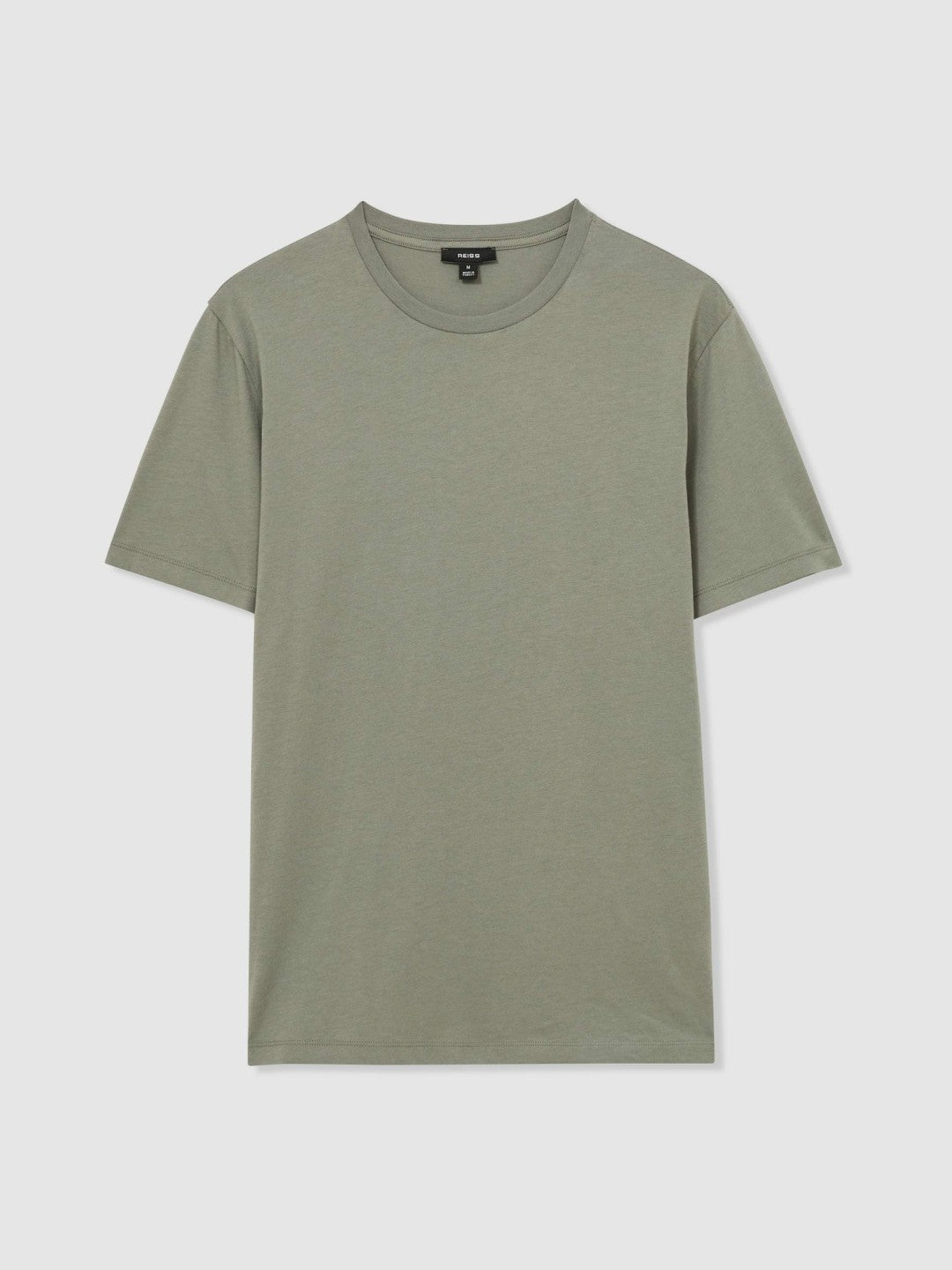 Reiss | Cotton Crew Neck T-Shirt in Dark Sage