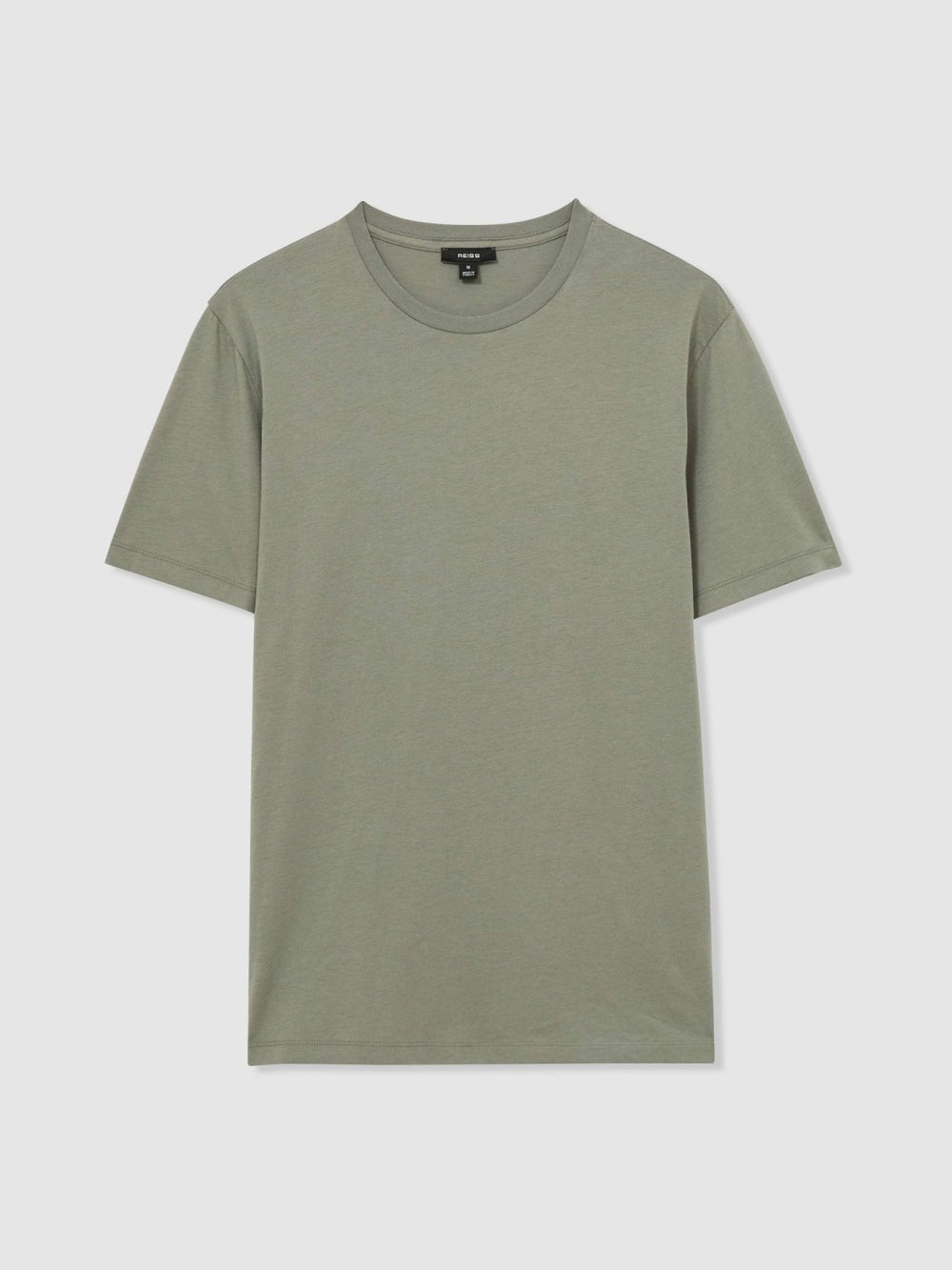 Reiss | Cotton Crew Neck T-Shirt in Dark Sage
