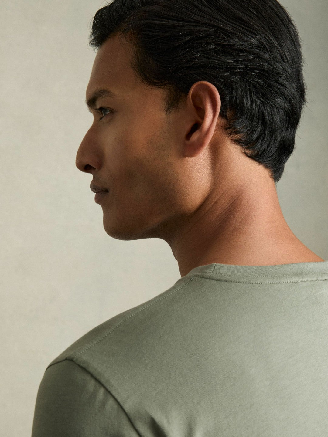 Reiss | Cotton Crew Neck T-Shirt in Dark Sage