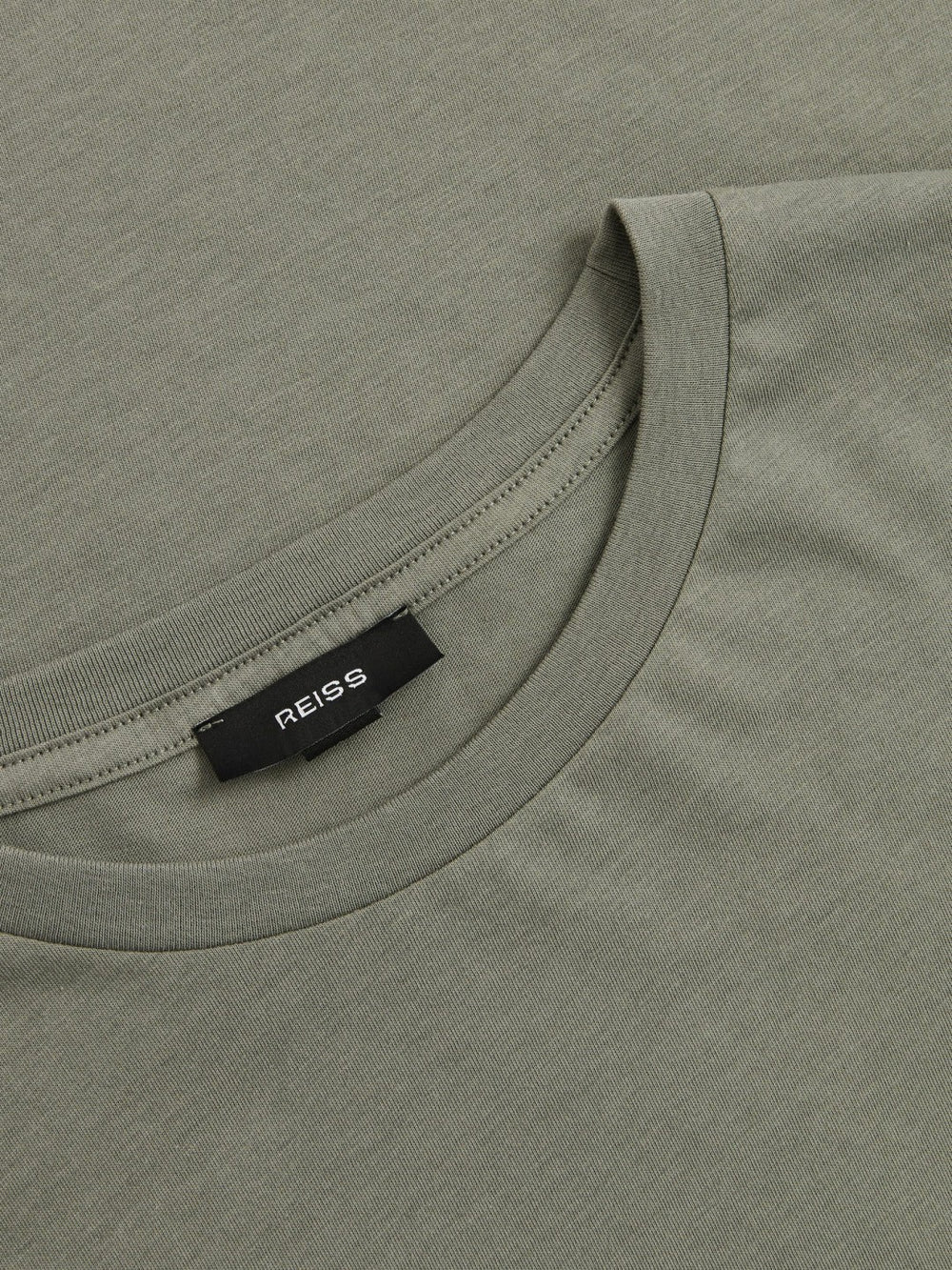 Reiss | Cotton Crew Neck T-Shirt in Dark Sage