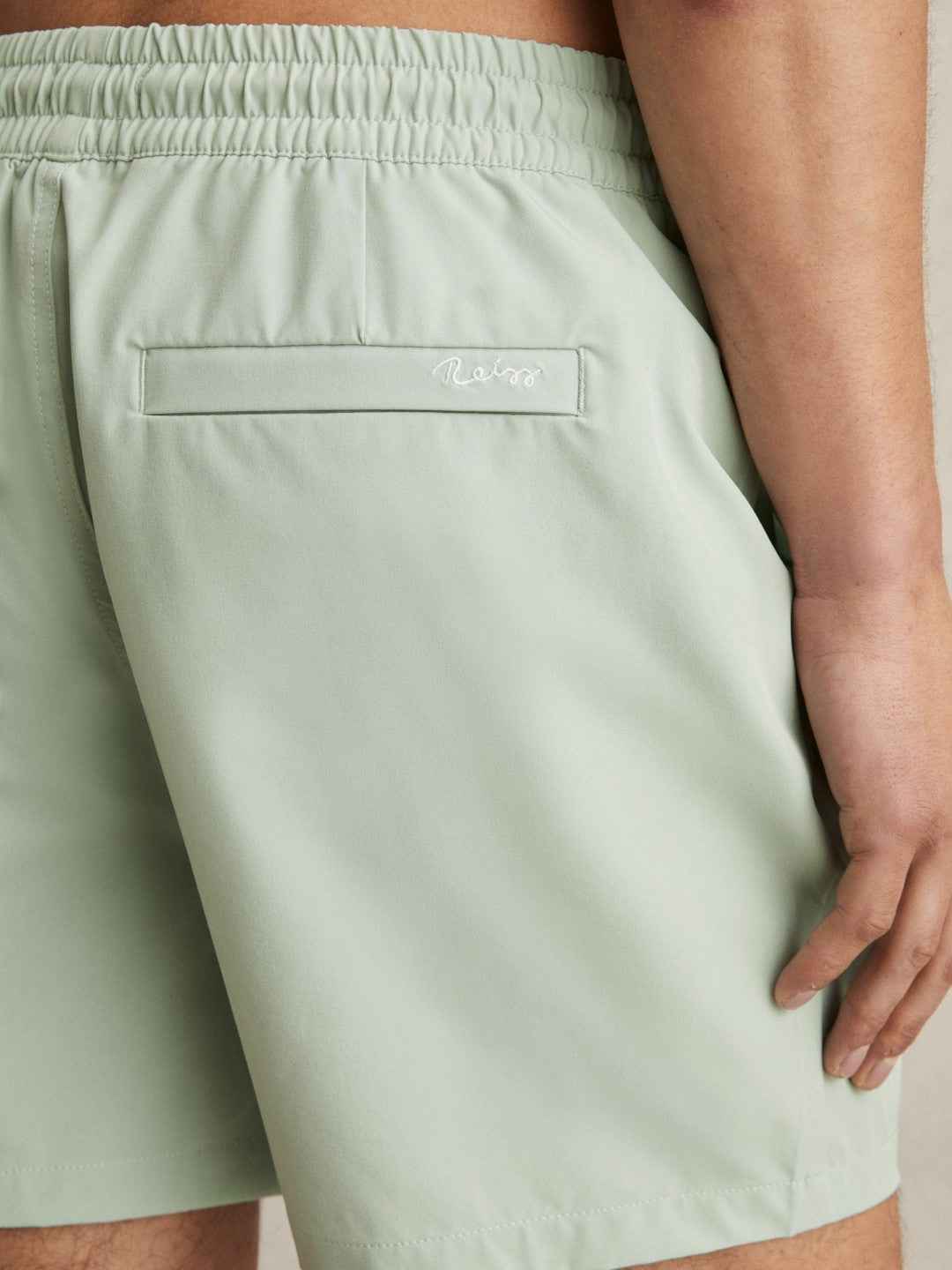Reiss | Drawstring Swim Shorts in Mint Green