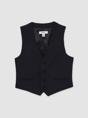 Reiss | 9-13 yrs Wool Blend Waistcoat in Navy