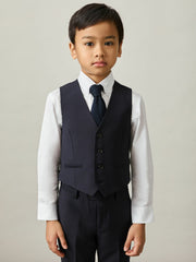 Reiss | 9-13 yrs Wool Blend Waistcoat in Navy