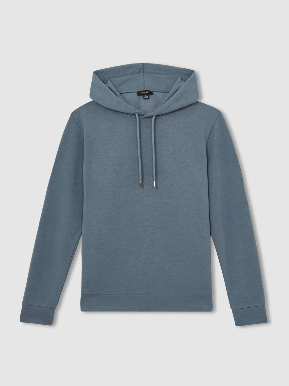 Reiss | Interlock Jersey Drawstring Hoodie in Airforce Blue