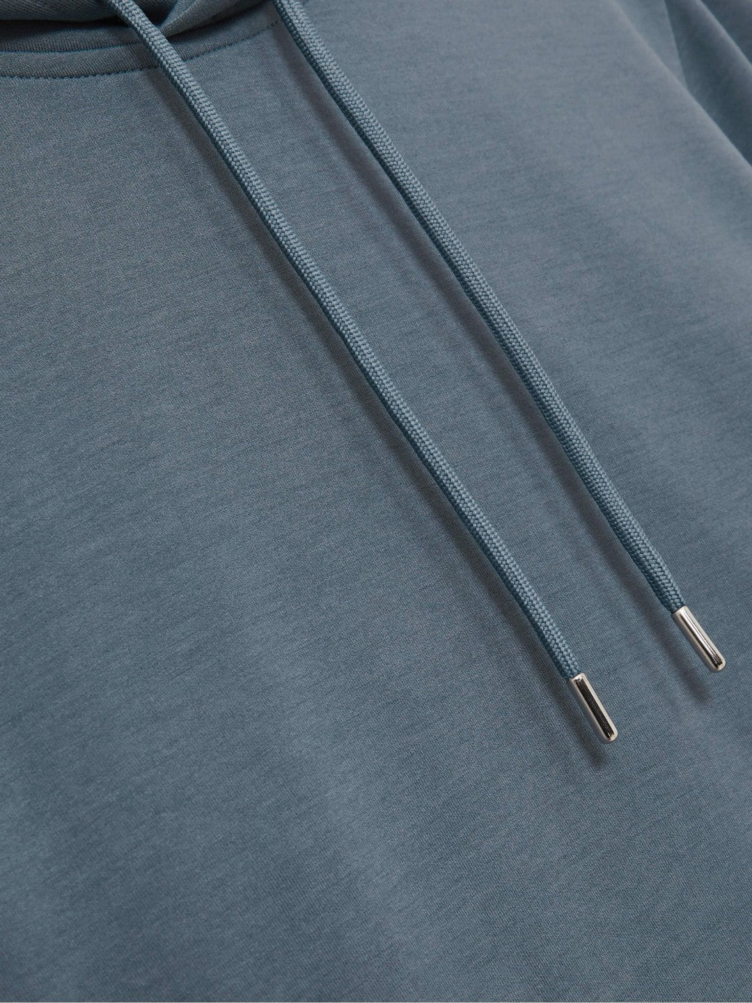 Reiss | Interlock Jersey Drawstring Hoodie in Airforce Blue