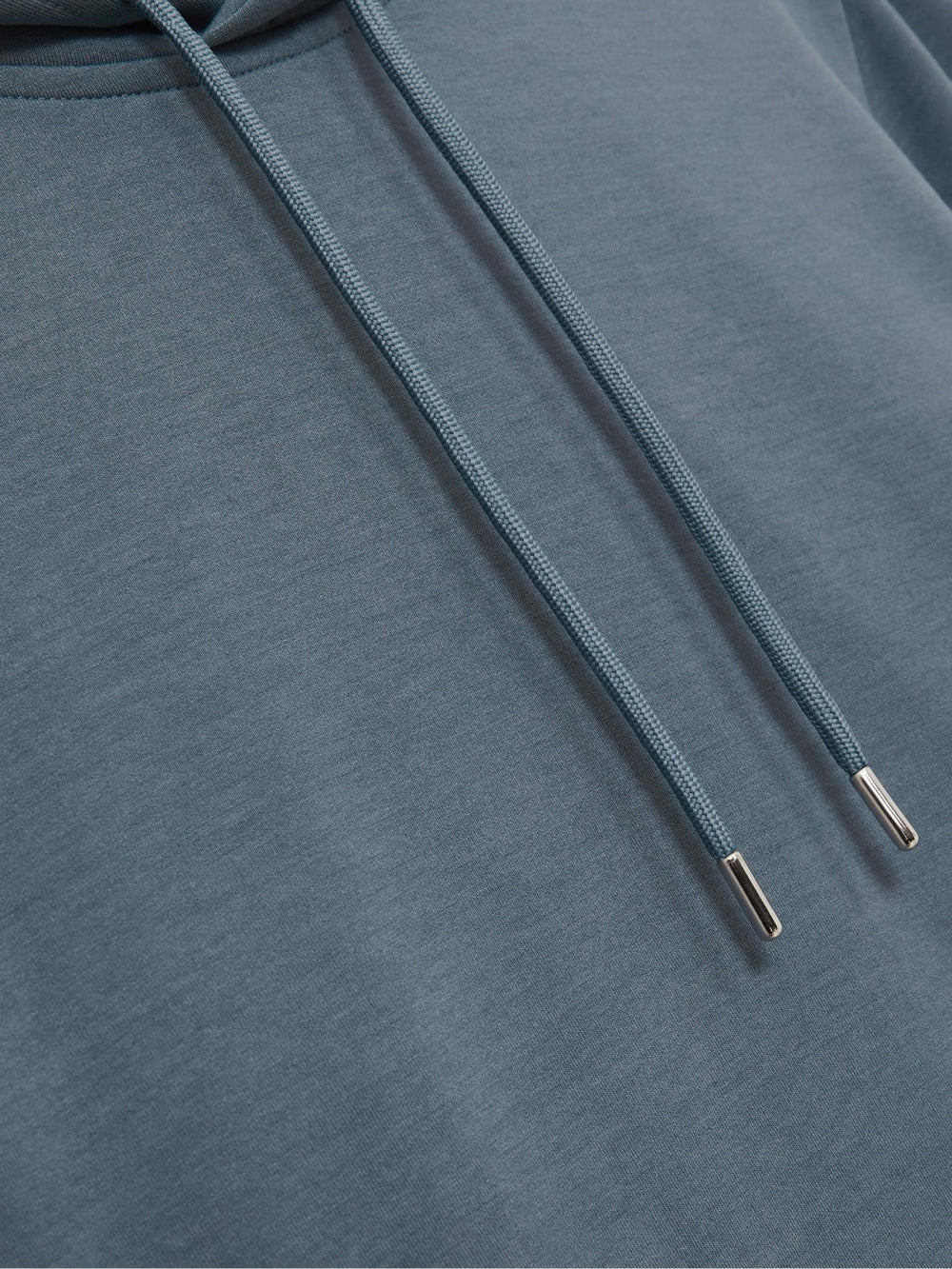 Reiss | Interlock Jersey Drawstring Hoodie in Airforce Blue