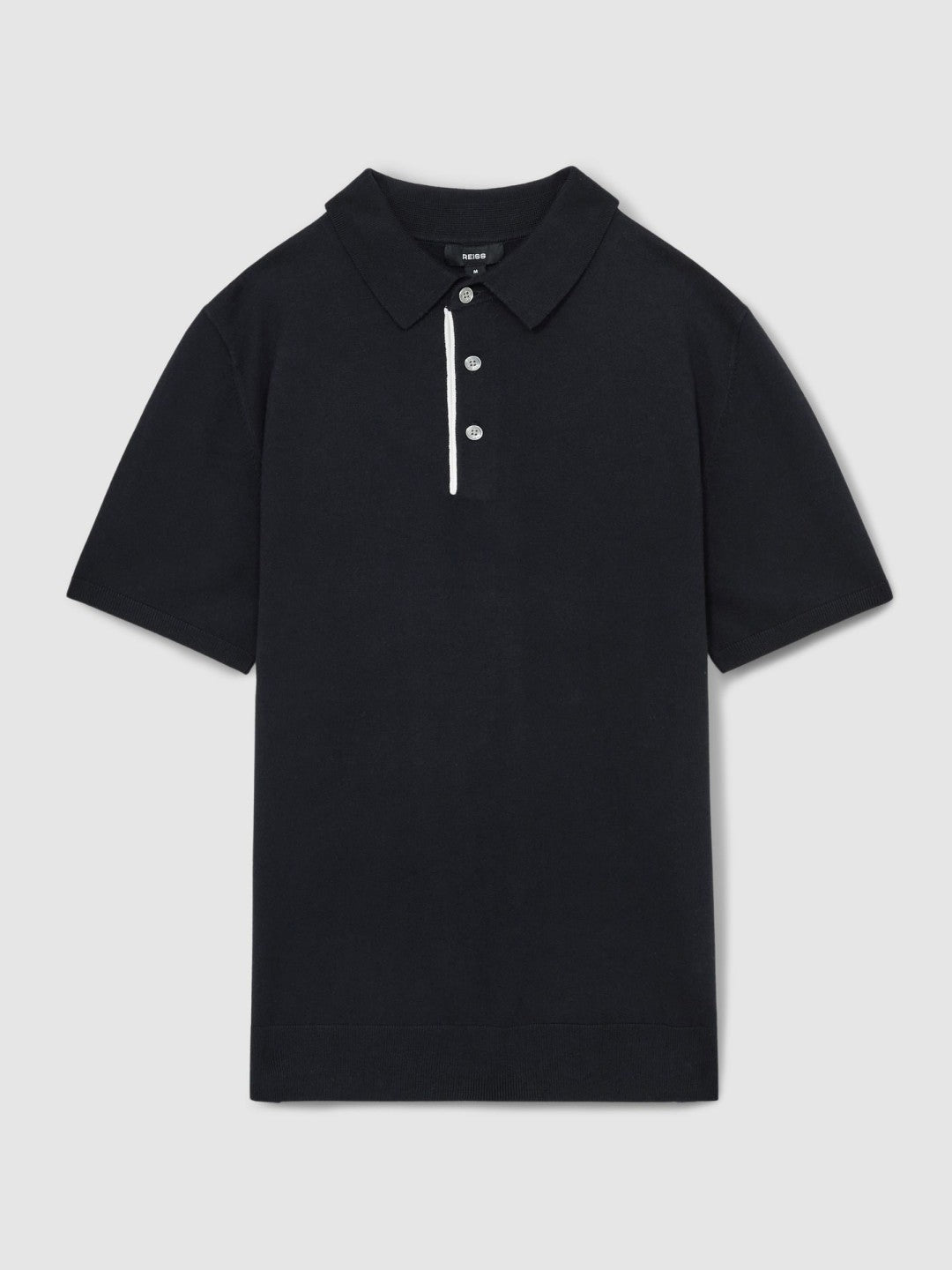 Reiss | Contrast-Placket Polo Shirt With Cotton in Navy