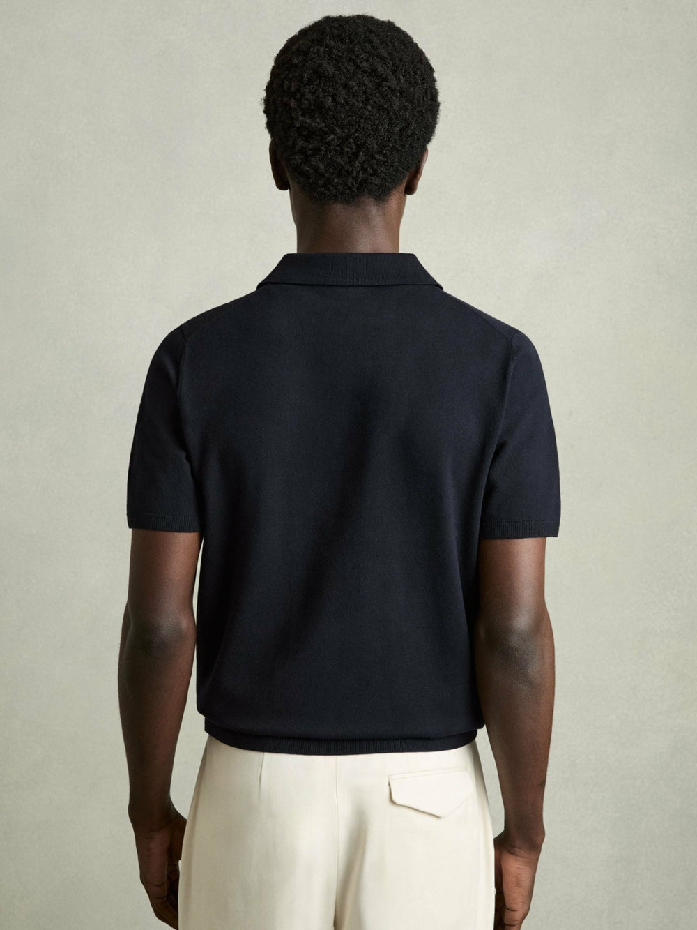 Reiss | Contrast-Placket Polo Shirt With Cotton in Navy