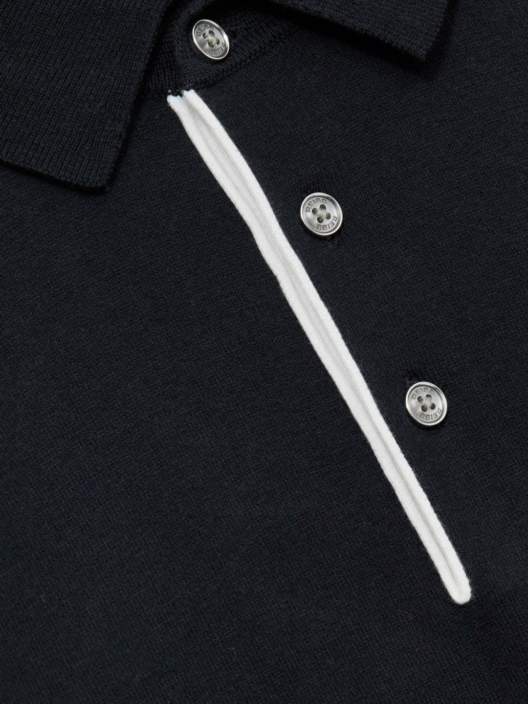 Reiss | Contrast-Placket Polo Shirt With Cotton in Navy