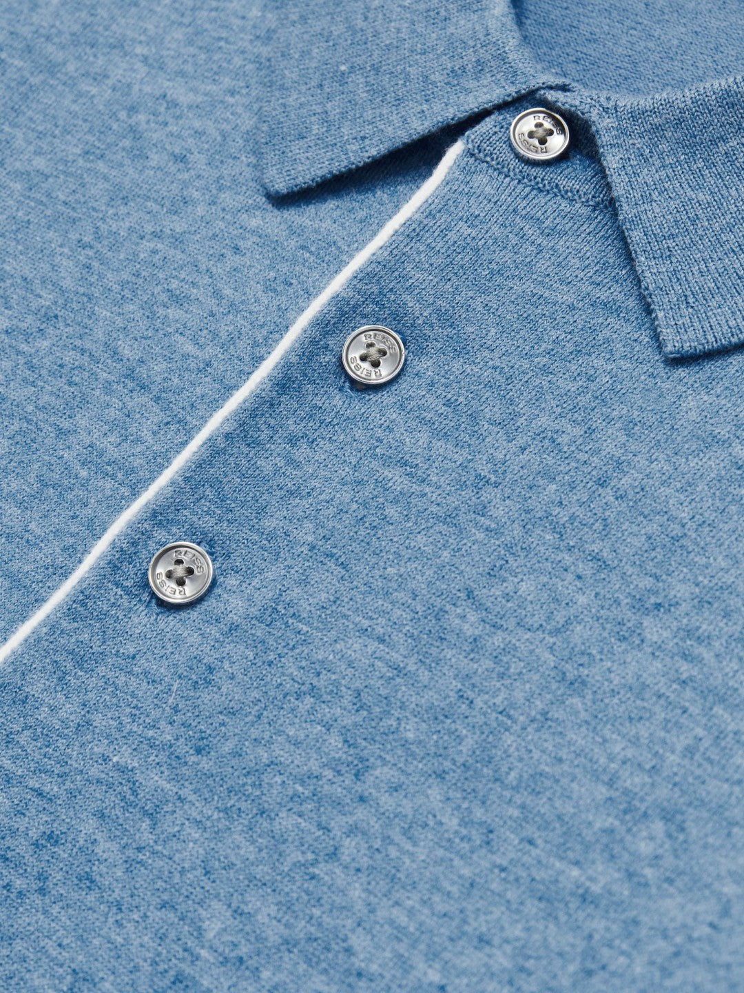 Reiss | Contrast-Placket Polo Shirt With Cotton in Blue