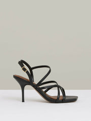 Reiss | Leather Strappy Stiletto Sandals in Black