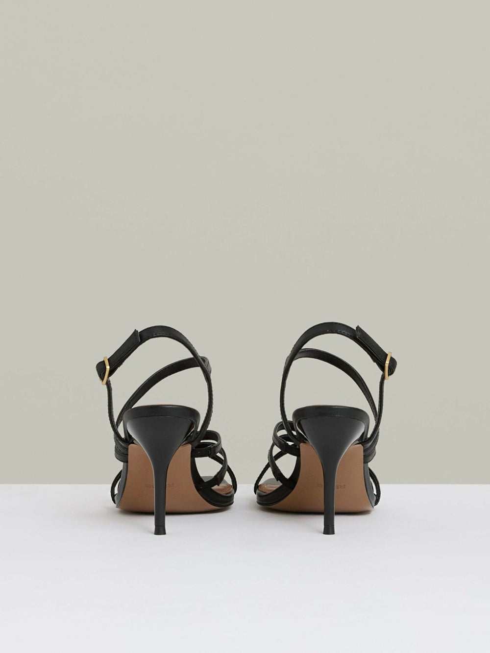 Reiss | Leather Strappy Stiletto Sandals in Black