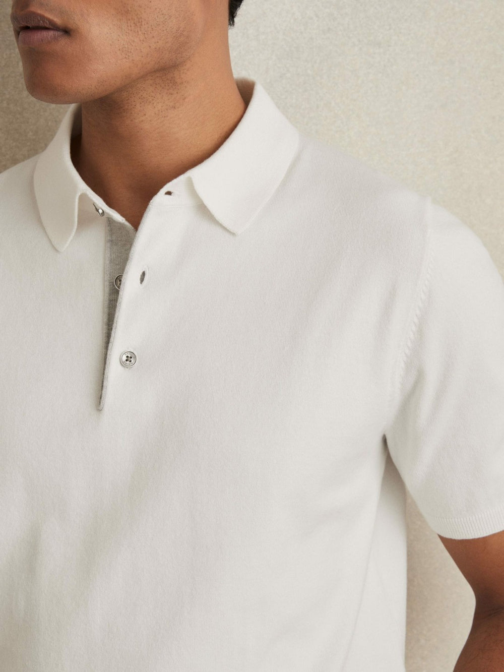 Reiss | Contrast-Placket Polo Shirt With Cotton in White